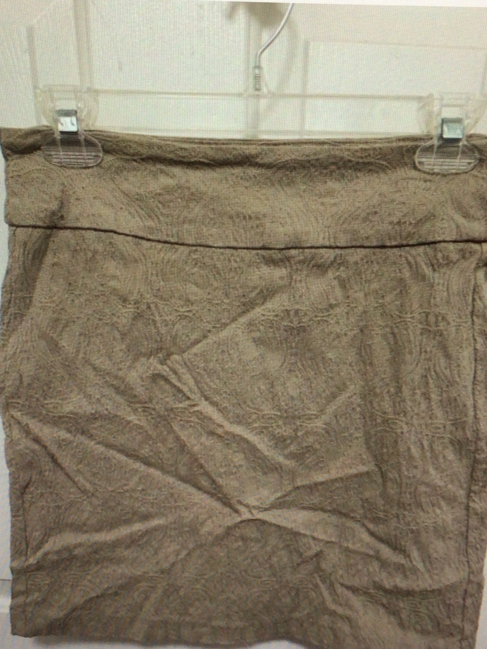 Women's Beige Textured Mini Skirt